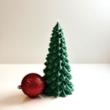 "Large Green Christmas Tree Candle" - Candles and Holders in green by Over By The Moon