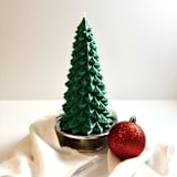 "Large Green Christmas Tree Candle" - Candles and Holders in green by Over By The Moon