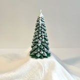 "Medium White And Green Christmas Tree Candle" - Candles and Holders in multicolor by Over By The Moon