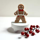 "Gingerbread Man Candle" - Candles and Holders in brown by Over By The Moon