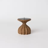 "Natural Short Pillar Candle Holder" - Candles and Holders in brown by REVELRY by Purvi Padia
