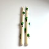 "White Palm Tree Taper Set" - Candles and Holders in multicolor by Over By The Moon