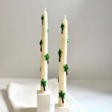 "White Palm Tree Taper Set" - Candles and Holders in multicolor by Over By The Moon
