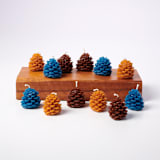 "Wee Pine Cone 100% Beeswax Sculptural Candle (set of 4) - Espresso" - Candles and Holders in brown by Jessie Green