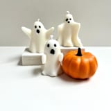 "White Ghost Candle Set" - Candles and Holders in white by Over By The Moon