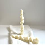 "White Ribbon Taper Set" - Candles and Holders in white by Over By The Moon