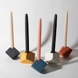 "Marigold Terrazzo Block Candlestick Holder, Cube" - Candles and Holders in yellow by Pretti.Cool