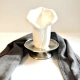 "White Calla Lily Candle Holder With Yellow Taper" - Candles and Holders in white by Over By The Moon