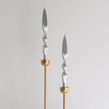 "Taper Candle Set (SILVER)" - Candles and Holders in silver by the parmatile shop