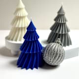 "Blue, White and Gray Spiral Tree Set" - Candles and Holders in multicolorassorted-colors by Over By The Moon