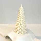 "Medium White Christmas Tree Candle" - Candles and Holders in white by Over By The Moon