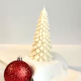 "Medium White Christmas Tree Candle" - Candles and Holders in white by Over By The Moon