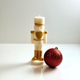 "White and Gold Nutcracker Candle" - Candles and Holders in multicolor by Over By The Moon