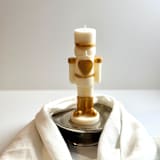 "White and Gold Nutcracker Candle" - Candles and Holders in multicolor by Over By The Moon