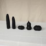 "Blackberry - Harvest Table Bundle Beeswax Candles" - Candles and Holders in black by Happy Organics