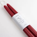 "10 Inch, Berry Red, Dipped Beeswax Taper Candles" - Candles and Holders in red by MoAndCo Home