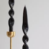 "Taper Candle Set (SMOKE)" - Candles and Holders in black by the parmatile shop