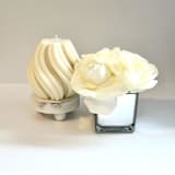 "Large White Swirl Candle" - Candles and Holders in white by Over By The Moon