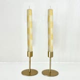 "Checkered Taper Candles (White & Beige)" - Candles and Holders in white by Annie Shapiro