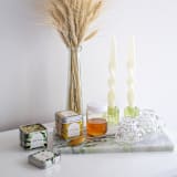"Taper Candle Set (IVORY)" - Candles and Holders in white by the parmatile shop