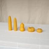 "Sweet Maiz - Harvest Table Bundle Beeswax Candles" - Candles and Holders in yellow by Happy Organics