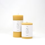 "3x4 Inch, Natural Gold, Beeswax Pillar Candle" - Candles and Holders in gold by MoAndCo Home