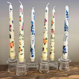 "Fully Custom Hand-Painted Taper Candles, Set of 2" - Candles and Holders in multicolorassorted-colors by Ashley Myers