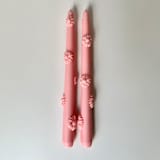 "Pink Daisy Taper Set" - Candles and Holders in pink by Over By The Moon