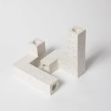 "Candlestick Holder Set: White Terrazzo" - Candles and Holders in white by Pretti.Cool