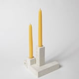 "Candlestick Holder Set: White Terrazzo" - Candles and Holders in white by Pretti.Cool
