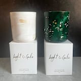 "Hand painted candles - Green" - Candles and Holders in green by Jocelyn Elizabeth