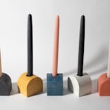 "Coral Terrazzo Block Candlestick Holder, Arch" - Candles and Holders in red by Pretti.Cool
