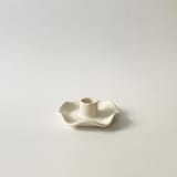 "Handmade Ceramic Ruffle Cottagecore Taper Candle Holder" - Candles and Holders in white by Joanne Lee