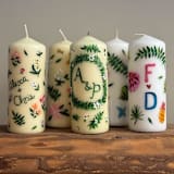 "Fully Custom Hand-Painted Pillar Candle, Set of 1" - Candles and Holders in multicolorassorted-colors by Ashley Myers