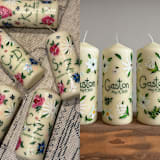 "Fully Custom Hand-Painted Pillar Candle, Set of 1" - Candles and Holders in multicolorassorted-colors by Ashley Myers