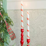 "Red Coquette Taper Candles - Set of 2" - Candles and Holders in red by Jollity and Co