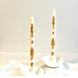 "White and Gold Nutcracker Tapers" - Candles and Holders in multicolor by Over By The Moon