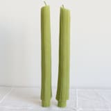 "CELERY BEESWAX TAPER CANDLE PAIR" - Candles and Holders in green by Happy Organics