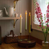 "12" Church Taper 100% Beeswax (pair) - Black" - Candles and Holders in black by Jessie Green