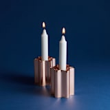 "Candle Holders - Rose Gold" - Candles and Holders in copper by Leadoff Studio