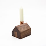 "Saltbox" - Candles and Holders in brown by Ann Nygard