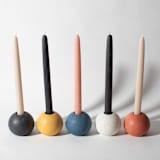 "Marigold Terrazzo Block Candlestick Holder, Sphere" - Candles and Holders in yellow by Pretti.Cool