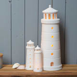 "Beyond The Sea Lighthouse Tealight Holder - Medium 7.1"" - Candles and Holders in white by Räder Designs