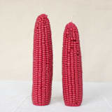 "Pomegranate - Corn Beeswax Candle Set" - Candles and Holders in red by Happy Organics