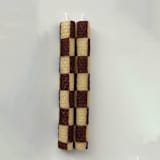 "Checkered Taper Candles (brown & beige)" - Candles and Holders in brown by Annie Shapiro