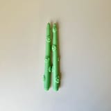 "Green Daisy Taper Set" - Candles and Holders in green by Over By The Moon