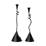 "Winding Taper Candle Holders, Set of Two" - Candles and Holders in black by REVELRY by Purvi Padia