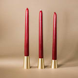 "Conical Candlestick - Set of 3" - Candles and Holders in brass by Roarcraft