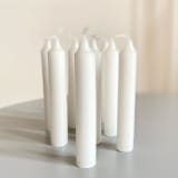"Set of Ten "Just Right" Candles" - Candles and Holders in white by Ann Nygard
