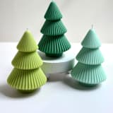 "Green Christmas Trees Set of 3" - Candles and Holders in green by Over By The Moon